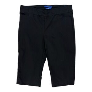 Apt 9 Brynn Capri Pants 12P Black Cropped Officecore Chic Minimalist Modern